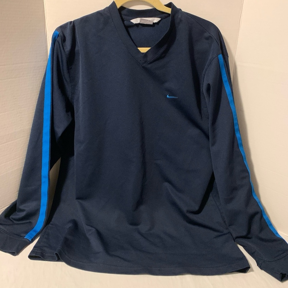 Nike Navy Blue Long Sleeve Shirt with Blue Accents